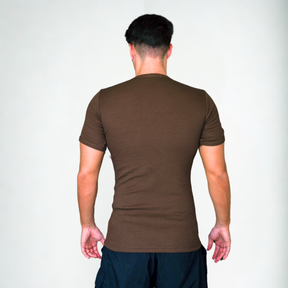Ribbed T-shirt Brown