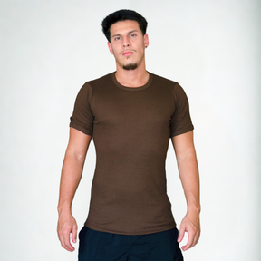 Ribbed T-shirt Brown