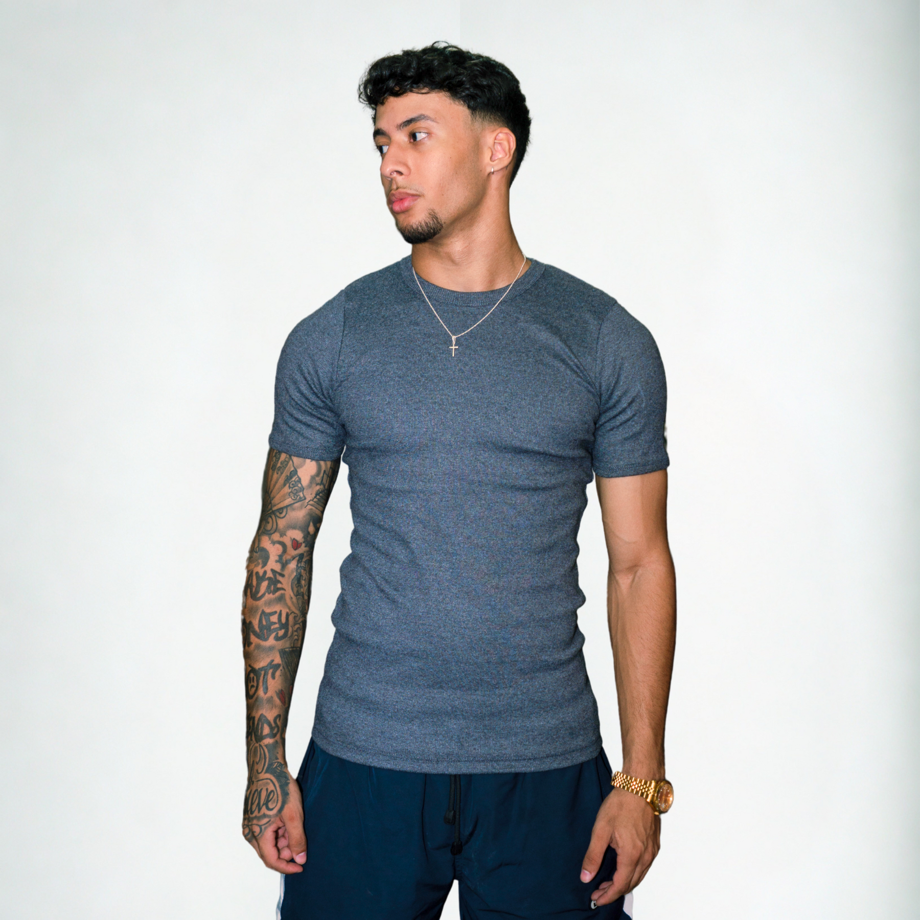Ribbed T-shirt Deep Gray