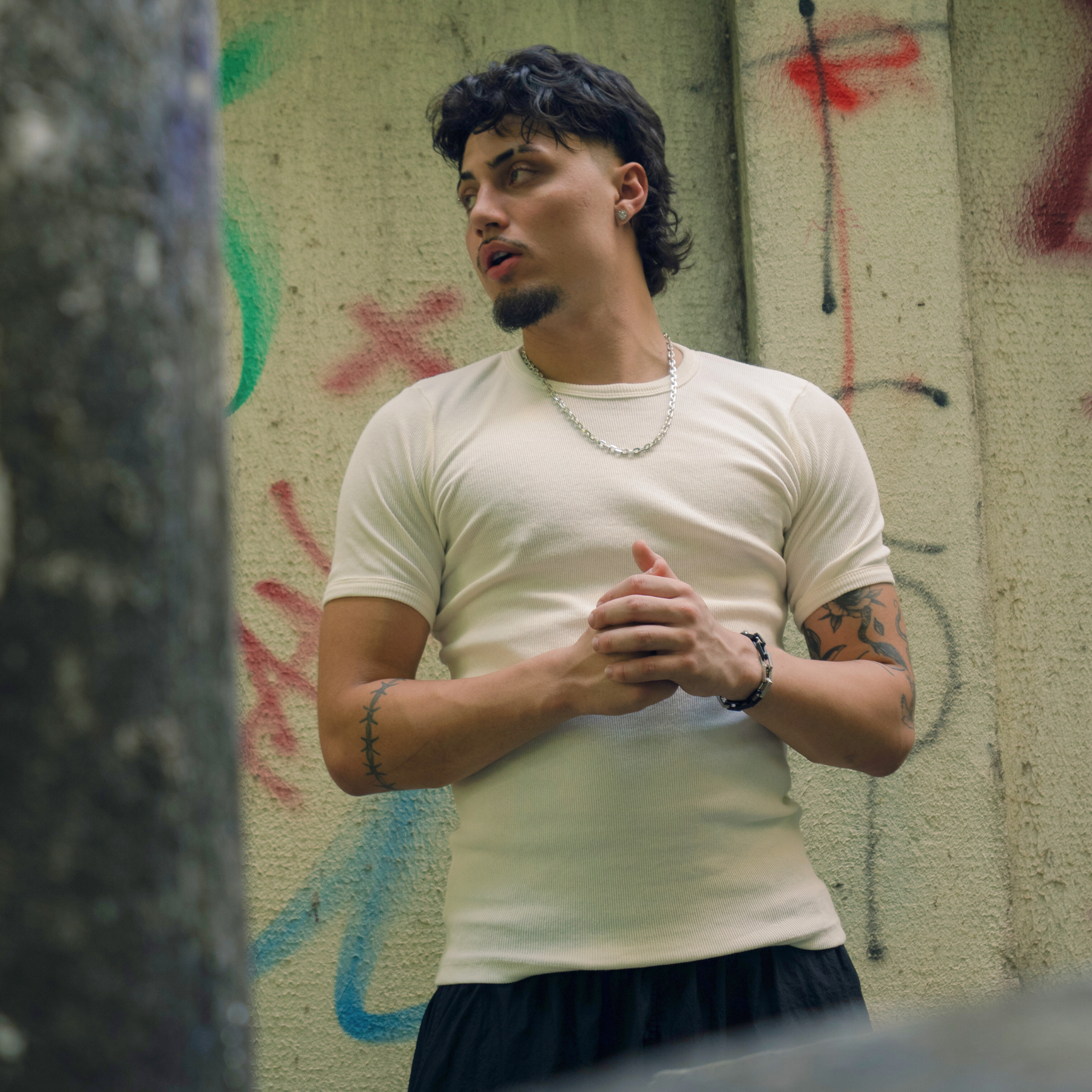 Ribbed T-shirt OFF WHITE
