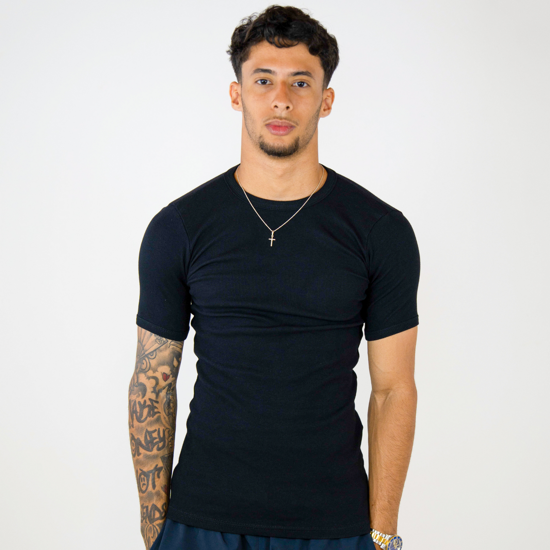 Ribbed T-shirt Black