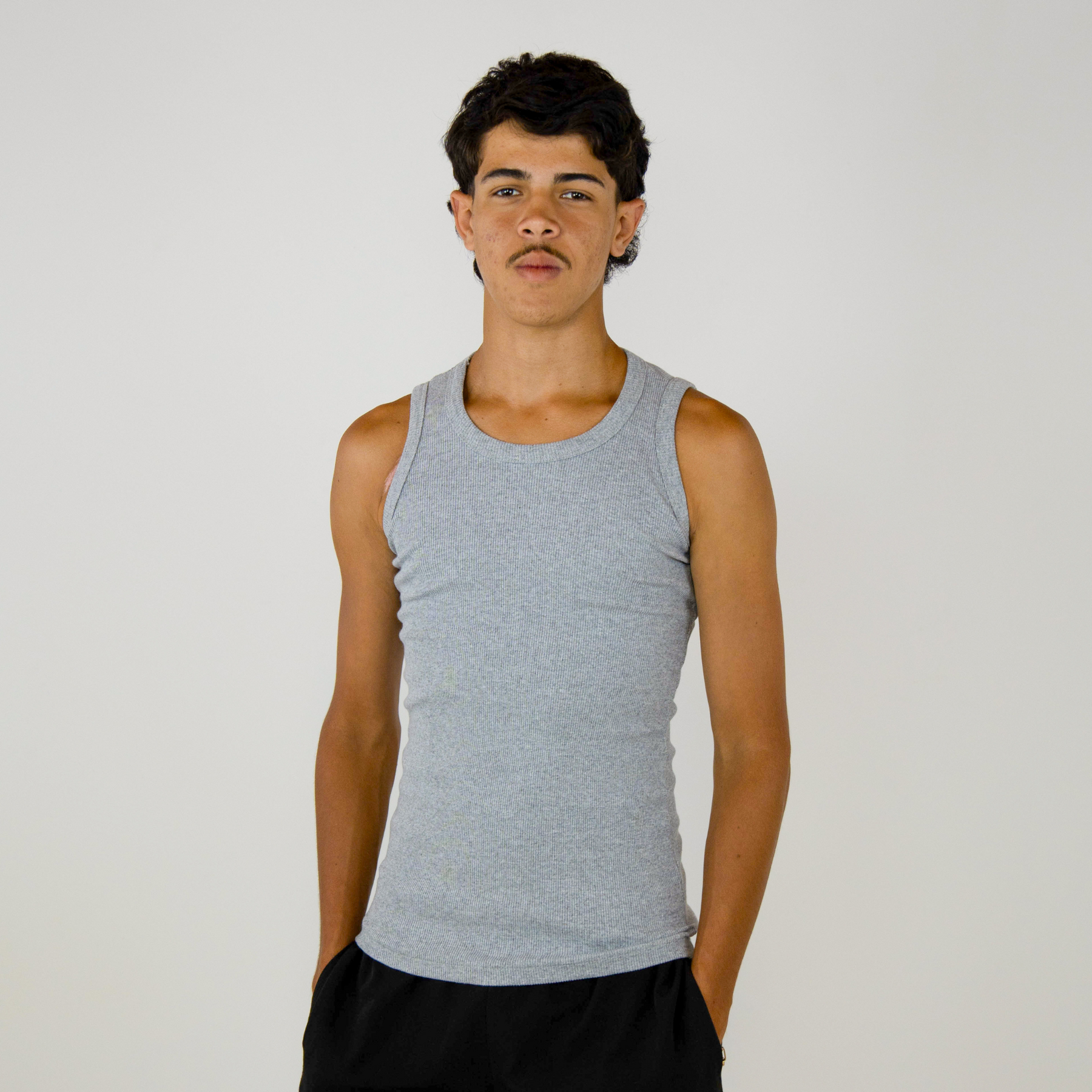 Ribbed Tank Top Gray