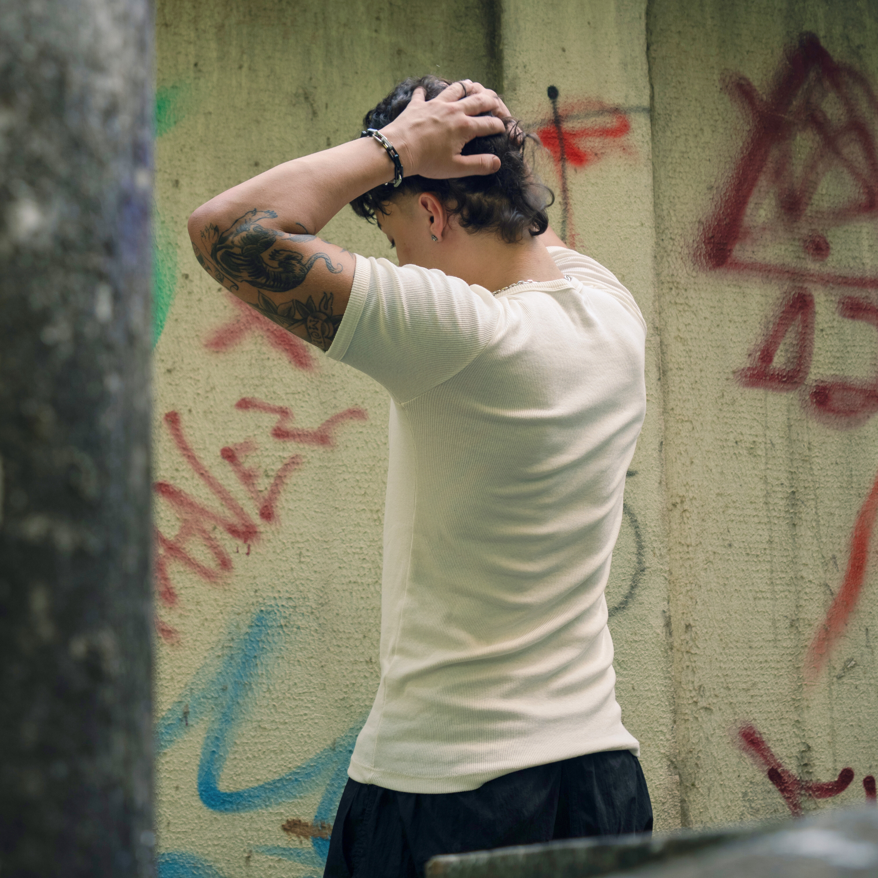 Ribbed T-shirt OFF WHITE